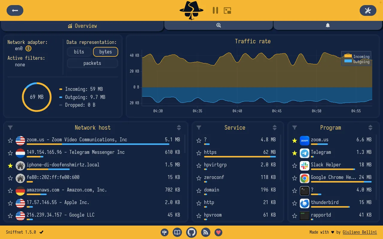 Sniffnet Screenshot
