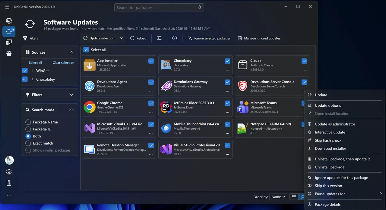 UniGetUI Screenshot