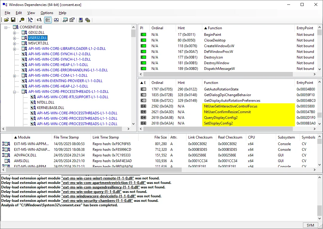WinDepends Screenshot
